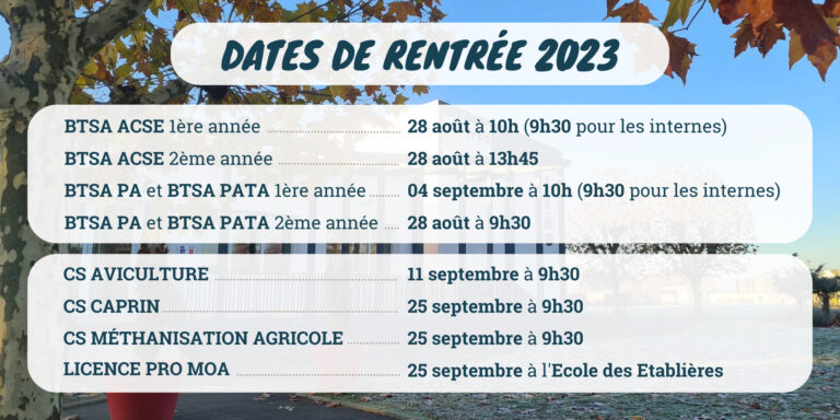 dates et horaires de rentrée en septembre 2023 pour l'ireo les herbiers