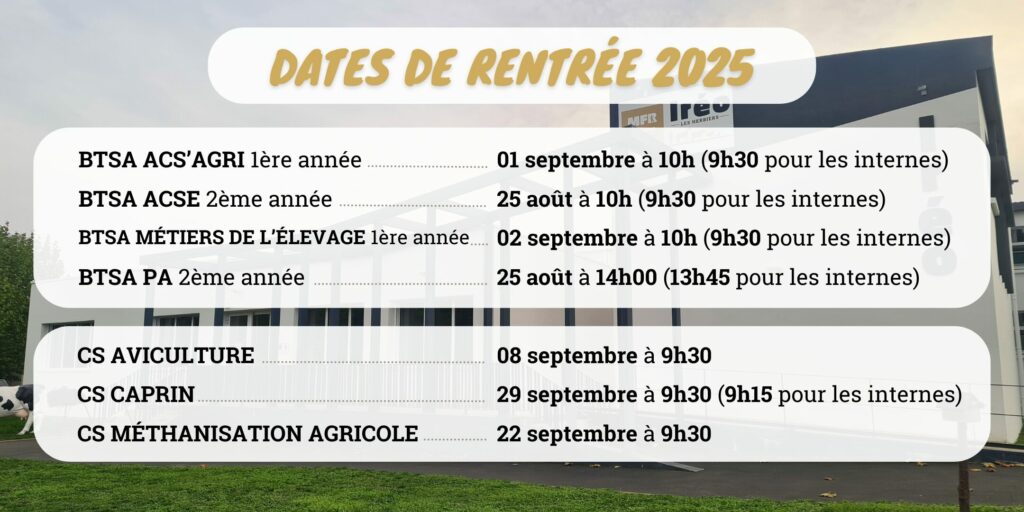 Dates de rentrée 2025